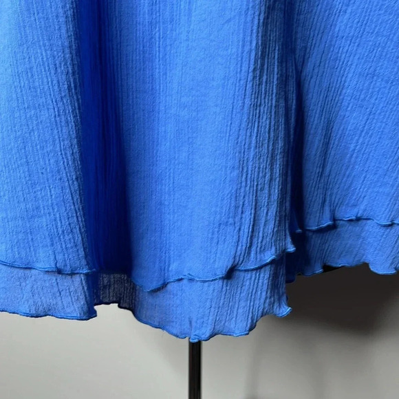 Soft Surroundings Women Gauzy Blue Tiered Blouse Size XL - Picture 6 of 9